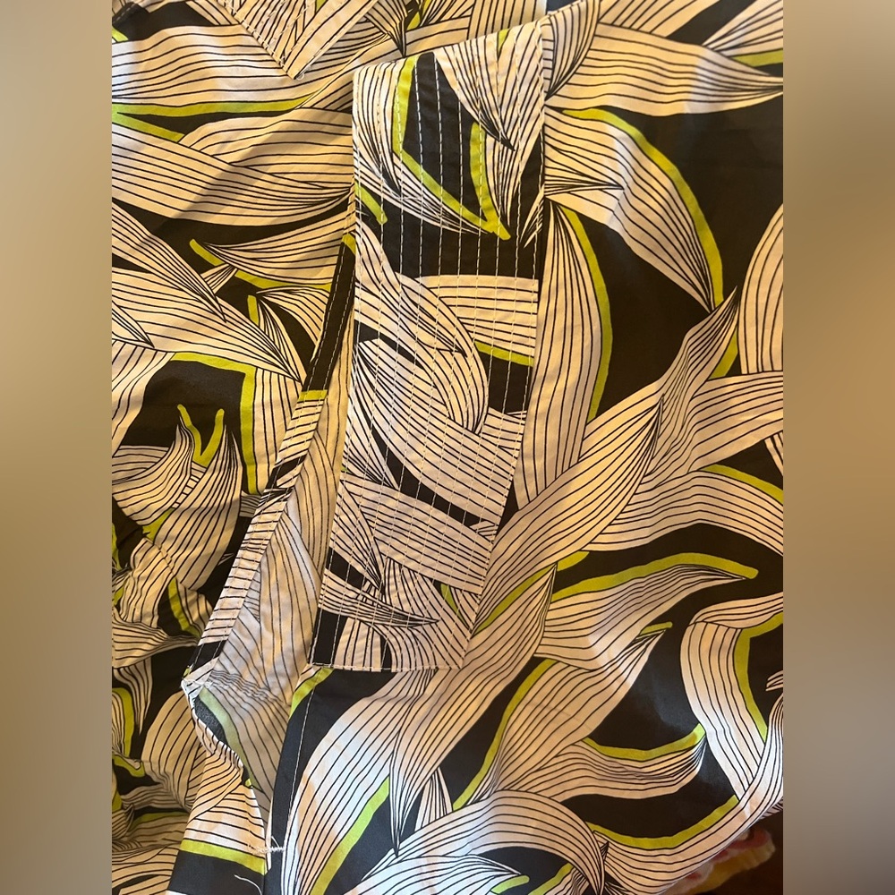 XXL Banana Republic Cotton Poplin Tie-Waist Dress NWT leaf print - Picture 7 of 7